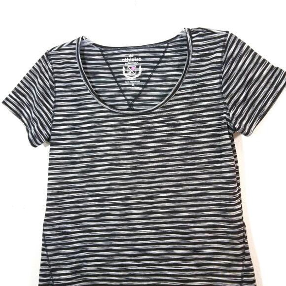 NWOT Athletic Collection space dye stripe top M - Picture 2 of 8